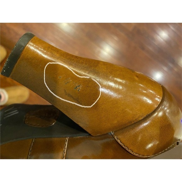 Born Crown Cecelia Women’s Leather Monk-Strap Style Chunky Heel Shoes Sz 8 Brown - Picture 6 of 6